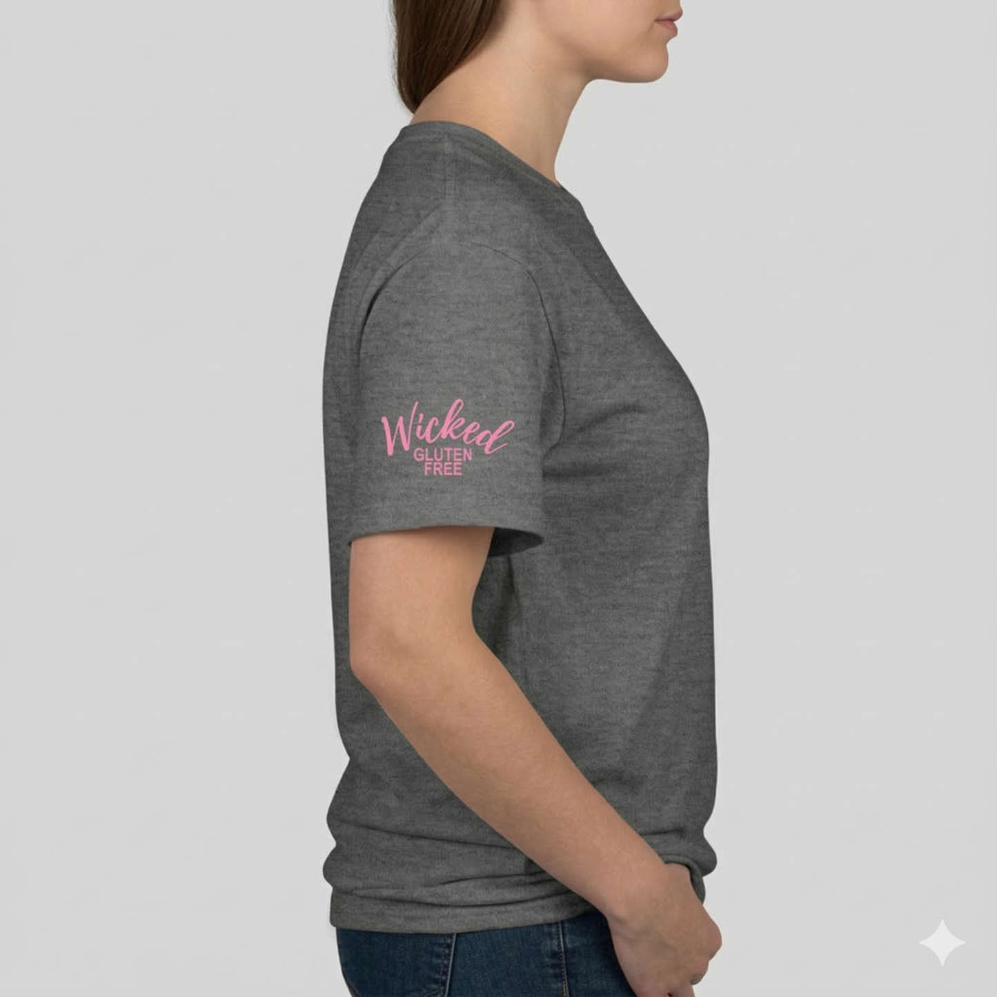 "I Just Can't With The Gluten" T-Shirt - Gray Crew Neck