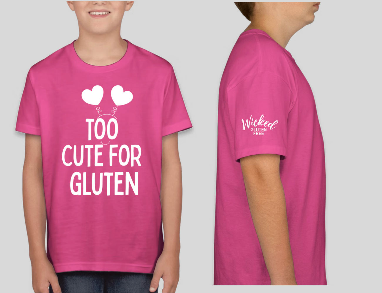 "Too Cute For Gluten" Kids' T