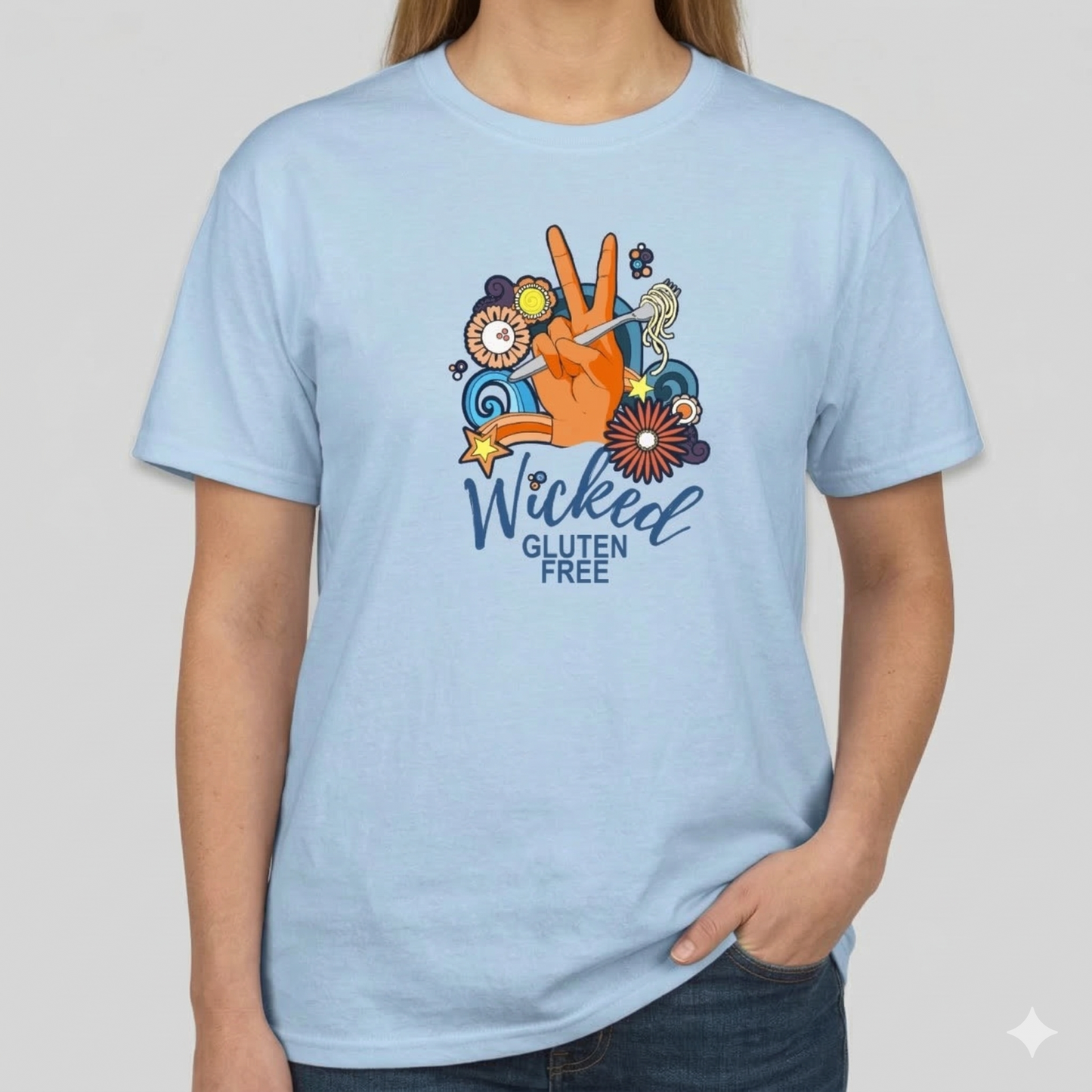 Wicked GF Peace Logo - Light Blue