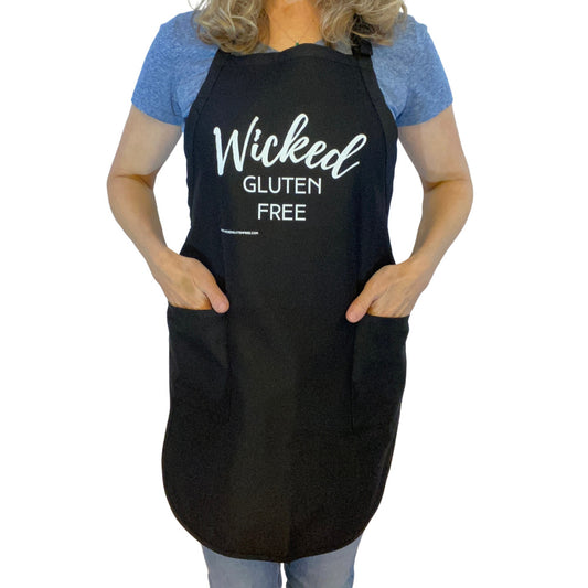 Wicked Gluten Free Apron with white logo